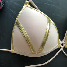 Load image into Gallery viewer, Golden Bikini Set Padded Women Swimsuit Push Up Swimwear Summer Beachwear Bathing Suit Women's Push Up Two Piece Bikini Swimsuits Elegant Lace Up Bathing Suits