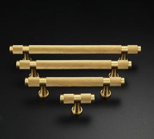 Load image into Gallery viewer, Golden Brass Knurled Textured Simple Kitchen Cabinet handle And Handles Drawer Pulls Bedroom Door Knobs Cupboard Bathroom Door Handles Brushed Brass Pulls For Cabinets