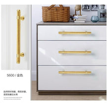 Load image into Gallery viewer, Golden Brass Knurled Textured Simple Kitchen Cabinet handle And Handles Drawer Pulls Bedroom Door Knobs Cupboard Bathroom Door Handles Brushed Brass Pulls For Cabinets