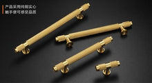 Load image into Gallery viewer, Golden Brass Knurled Textured Simple Kitchen Cabinet handle And Handles Drawer Pulls Bedroom Door Knobs Cupboard Bathroom Door Handles Brushed Brass Pulls For Cabinets