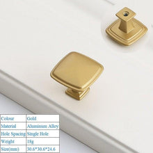 Load image into Gallery viewer, Golden Simple Fashion Aluminum Alloy Furniture Handles Bookcase Handles Wine Cabinet Handles Door Knob Handles For Cabinet Cabinet Knobs Cupboard Drawers Cabinet Dresser Bookcase Wardrobe 2.2CM