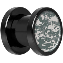 Load image into Gallery viewer, Digital Camo Print Black Anodized Screw Fit Plug Set 0G