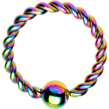 Load image into Gallery viewer, 16G 5/16" Rainbow IP So Twisted Captive Style Seamless Ring
