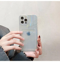 Load image into Gallery viewer, Gradient Rainbow Charming Case For iPhone 13 11 12 Pro Max XS XR 7 8 Plus Transparent Cover with Wallet Card Holder Case Soft Cover for iPhone