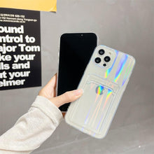 Load image into Gallery viewer, Gradient Rainbow Charming Case For iPhone 13 11 12 Pro Max XS XR 7 8 Plus Transparent Cover with Wallet Card Holder Case Soft Cover for iPhone