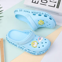 Load image into Gallery viewer, Gray Cute Summer Sandals Women Beach Sandals Non Slip Comfortable Lightweight Outdoor Sandals Woman Light Weight Quick Drying Slip-On Garden Clog Shoes Rubber Slipper