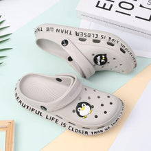 Load image into Gallery viewer, Gray Cute Summer Sandals Women Beach Sandals Non Slip Comfortable Lightweight Outdoor Sandals Woman Light Weight Quick Drying Slip-On Garden Clog Shoes Rubber Slipper