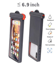 Load image into Gallery viewer, Gray Drop Resistant Waterproof Bag For Mobile Phones Under 6.9 Inches Plastic Mobile Phone Waterproof Case Diving Seal Phone Case Waterproof Pouch Phone Underwater Case 35m