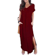 Load image into Gallery viewer, Women's Casual Loose Pocket Split Maxi Dress