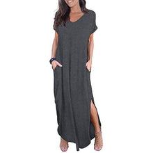 Load image into Gallery viewer, Women's Casual Loose Pocket Split Maxi Dress