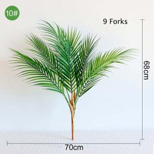 Load image into Gallery viewer, Green Artificial Palm Leaves Plastic Tropical Tree Fake Indoor Outdoor Garden Home Outdoor Decorations