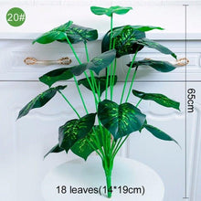 Load image into Gallery viewer, Green Artificial Palm Leaves Plastic Tropical Tree Fake Indoor Outdoor Garden Home Outdoor Decorations