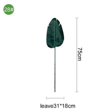 Load image into Gallery viewer, Green Artificial Palm Leaves Plastic Tropical Tree Fake Indoor Outdoor Garden Home Outdoor Decorations