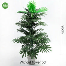 Load image into Gallery viewer, Green Artificial Palm Leaves Plastic Tropical Tree Fake Indoor Outdoor Garden Home Outdoor Decorations