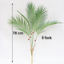 Load image into Gallery viewer, Green Artificial Palm Leaves Plastic Tropical Tree Fake Indoor Outdoor Garden Home Outdoor Decorations