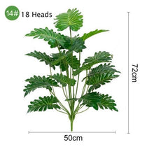 Load image into Gallery viewer, Green Artificial Palm Leaves Plastic Tropical Tree Fake Indoor Outdoor Garden Home Outdoor Decorations