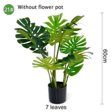 Load image into Gallery viewer, Green Artificial Palm Leaves Plastic Tropical Tree Fake Indoor Outdoor Garden Home Outdoor Decorations
