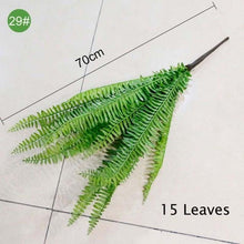 Load image into Gallery viewer, Green Artificial Palm Leaves Plastic Tropical Tree Fake Indoor Outdoor Garden Home Outdoor Decorations