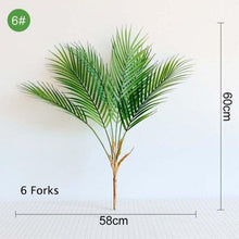 Load image into Gallery viewer, Green Artificial Palm Leaves Plastic Tropical Tree Fake Indoor Outdoor Garden Home Outdoor Decorations
