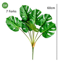 Load image into Gallery viewer, Green Artificial Palm Leaves Plastic Tropical Tree Fake Indoor Outdoor Garden Home Outdoor Decorations