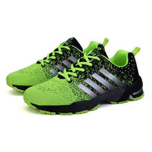 Load image into Gallery viewer, Green Breathable Mens Running Sneakers Outdoor Marathon Lightweight Running Mens Sport Shoes Athletic Footwear Breathable Comfortable Athletic Sport Sneakers