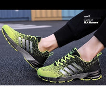 Load image into Gallery viewer, Green Breathable Mens Running Sneakers Outdoor Marathon Lightweight Running Mens Sport Shoes Athletic Footwear Breathable Comfortable Athletic Sport Sneakers