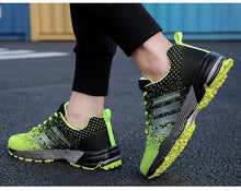 Load image into Gallery viewer, Green Breathable Mens Running Sneakers Outdoor Marathon Lightweight Running Mens Sport Shoes Athletic Footwear Breathable Comfortable Athletic Sport Sneakers