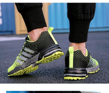 Load image into Gallery viewer, Green Breathable Mens Running Sneakers Outdoor Marathon Lightweight Running Mens Sport Shoes Athletic Footwear Breathable Comfortable Athletic Sport Sneakers