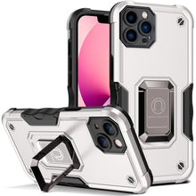 Load image into Gallery viewer, Green Shockproof Armor Case for iPhone 13 Pro Max 13 mini Ring Stand Phone Back Cover for iPhone 12 11 Pro Max Kickstand Case Built-in 360° Rotating Ring Kickstand Magnetic Case