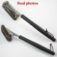 Load image into Gallery viewer, Grill Cleaning Brush BBQ Tool Grill Brush Stainless Steel Brushes Cleaning BBQ Accessories Best Cleaner Barbecue Stainless Steel Woven Wire Bristles Grill Brush Barbecue Grill Cleaner Safe Grill Cleaning Brush for Gas Charcoal Grilling