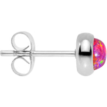 Load image into Gallery viewer, Red Synthetic Opal 316L Surgical Steel Stud Earrings
