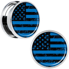 Load image into Gallery viewer, Blue American Flag Steel Screw Fit Plug Set 18mm