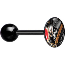 Load image into Gallery viewer, Wake the Dead Grim Reaper Halloween Black Barbell Tongue Ring