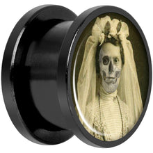 Load image into Gallery viewer, Undead Bride and Groom Halloween Black Anodized Plug Set 9/16