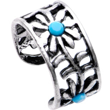 Load image into Gallery viewer, Blue Orb Flower Halo Toe Ring