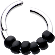 Load image into Gallery viewer, 5/16 Black Tone Classic Bead Hinged Segment Ring Circular Barbell