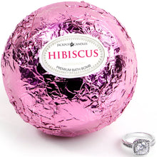 Load image into Gallery viewer, Hibiscus Bath Bomb with Jewelry Ring Inside