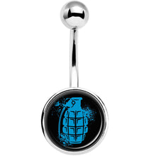 Load image into Gallery viewer, Blue Grenade Belly Ring