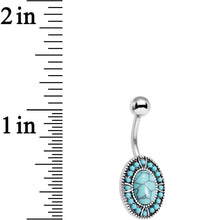 Load image into Gallery viewer, Faux Turquoise Southwestern Simplicity Oval Belly Ring
