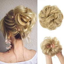 Load image into Gallery viewer, Hair Bun Extensions Messy Curly Elastic Hair Scrunchies Hairpieces Synthetic Chignon Donut Up-do Hair Pieces Clip in Hair Extension For Volumized Hair Buns For Girls
