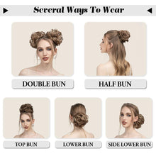 Load image into Gallery viewer, Hair Bun Extensions Messy Curly Elastic Hair Scrunchies Hairpieces Synthetic Chignon Donut Up-do Hair Pieces Clip in Hair Extension For Volumized Hair Buns For Girls