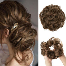 Load image into Gallery viewer, Hair Bun Extensions Messy Curly Elastic Hair Scrunchies Hairpieces Synthetic Chignon Donut Up-do Hair Pieces Clip in Hair Extension For Volumized Hair Buns For Girls