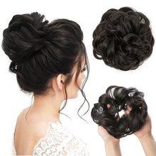Load image into Gallery viewer, Hair Bun Extensions Messy Curly Elastic Hair Scrunchies Hairpieces Synthetic Chignon Donut Up-do Hair Pieces Clip in Hair Extension For Volumized Hair Buns For Girls