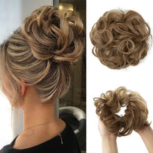 Load image into Gallery viewer, Hair Bun Extensions Messy Curly Elastic Hair Scrunchies Hairpieces Synthetic Chignon Donut Up-do Hair Pieces Clip in Hair Extension For Volumized Hair Buns For Girls