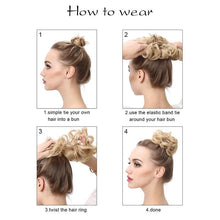 Load image into Gallery viewer, Hair Bun Extensions Messy Curly Elastic Hair Scrunchies Hairpieces Synthetic Chignon Donut Up-do Hair Pieces Clip in Hair Extension For Volumized Hair Buns For Girls