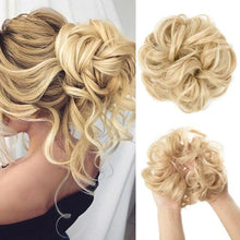 Load image into Gallery viewer, Hair Bun Extensions Messy Curly Elastic Hair Scrunchies Hairpieces Synthetic Chignon Donut Up-do Hair Pieces Clip in Hair Extension For Volumized Hair Buns For Girls