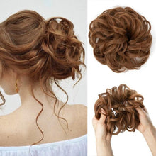 Load image into Gallery viewer, Hair Bun Extensions Messy Curly Elastic Hair Scrunchies Hairpieces Synthetic Chignon Donut Up-do Hair Pieces Clip in Hair Extension For Volumized Hair Buns For Girls