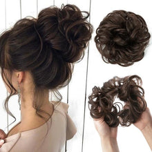 Load image into Gallery viewer, Hair Bun Extensions Messy Curly Elastic Hair Scrunchies Hairpieces Synthetic Chignon Donut Up-do Hair Pieces Clip in Hair Extension For Volumized Hair Buns For Girls