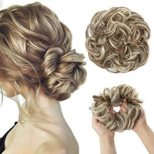 Load image into Gallery viewer, Hair Bun Extensions Messy Curly Elastic Hair Scrunchies Hairpieces Synthetic Chignon Donut Up-do Hair Pieces Clip in Hair Extension For Volumized Hair Buns For Girls