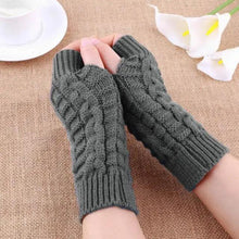 Load image into Gallery viewer, Half Finger Gloves For Women Stylish Winter Soft Warm Wool Knitting Arm Gloves Soft Warm Winter Gloves For Women Knit Arm Warmer Fingerless Gloves Knitted Long Mitten Women Thumb Hole Gloves